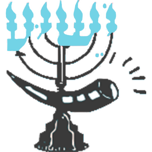 Logo de El Bethel représentant une ménorah avec Yeshoua écrit en hébreux dessus