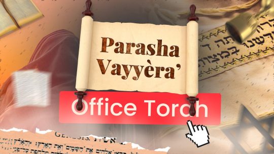 Miniature Youtube TMPI El Bethel représentant un rouleau de la Torah avec le nom de la parasha dessus en premier plan, puis un talith, une coupe de vin en second plan