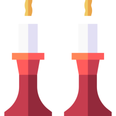 Icône de deux bougies allumé représentant le shabbat